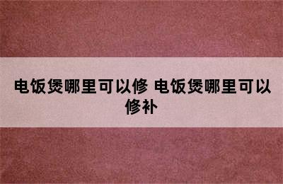 电饭煲哪里可以修 电饭煲哪里可以修补